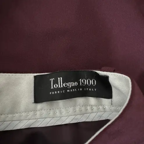 J Crew Pants Women 0 Maroon Purple Tollegno 1900 Fabric Ankle Dress Pants Preppy