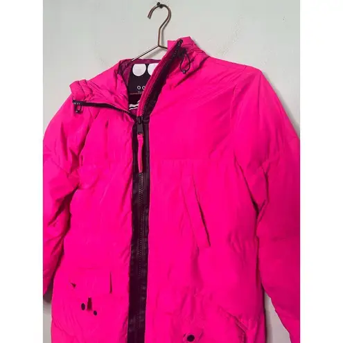 OOF WEAR Women's Neon Pink Long Sleeve High Neck Puffer Coat Size 38
