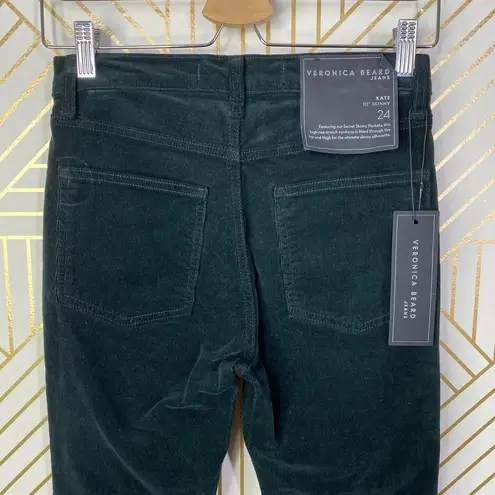 Veronica Beard Kate 10” Skinny Corduroy Jeans in Forest Green Size US 24