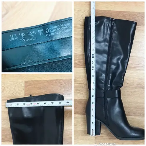 Naturalizer SOUL Black Wide Calf Chunky Heel Boot Knee High Size 6.5 New