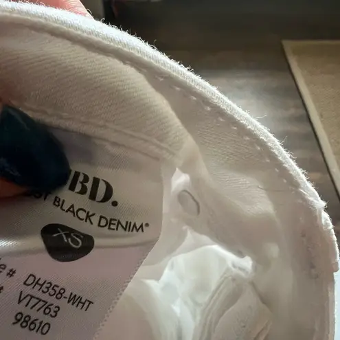 Just Black White Jean Shorts Distressed Hem