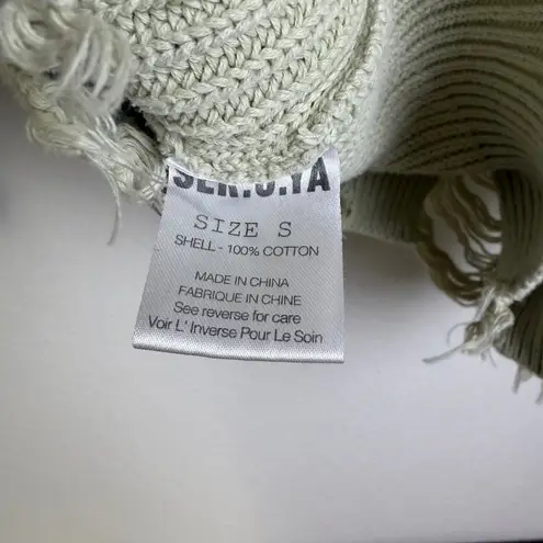 SER.O.YA Devlin Sweater Womens Small Sage Pullover Distressed Pullover Grunge * Green