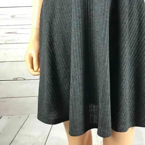 Teeze Me Gray Ribbed Fit & Flare Tank Dress Large