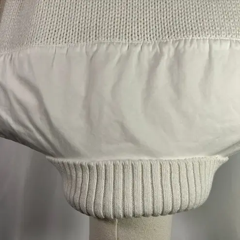 Blue Willi's Life Danish Design White Cotton Knit Full Zip Up Jacket L Pastel Size L