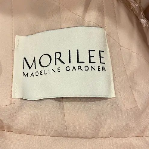 Mori Lee Lace Bodice Dress Chiffon Party Cocktail Pastel Pink Blush Sleeveless 6