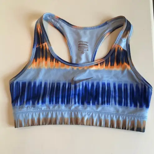 Nike PRO DRI-FIT BLUES-NEON ORANGE RACERBACK SPORTS BRA    WOMENS Size small