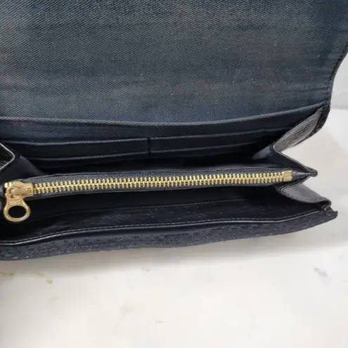 See By Chloe Checkbook Wallet 7.25" Black Soft Embossed Leather Bi-Fold Clutch