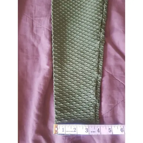 Booty By Brabants Womens Leggings One Size Croco Skin Green Activewear Ankle