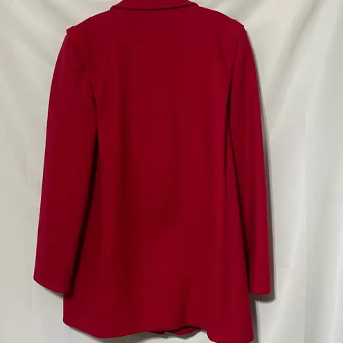 International Scene 100% Virgin Wool RED COAT LINED WOMENS SIZE 13/14Vintage Size M