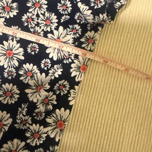 MSK Petite Daisy Floral Swing Dress PXL Navy Ring Neck Keyhole Summer Casual White Size undefined