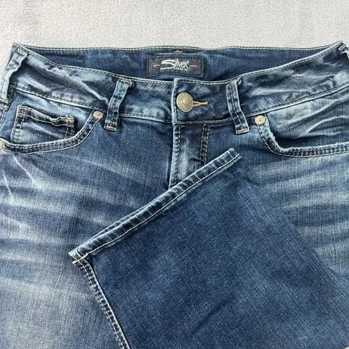 Silver Jeans Co. Women Short Suki Bermuda Blue Denim Size 28 With 11'' Inseam