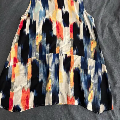 For Cynthia Sleeveless Linen Blend Tunic Size Large EUC