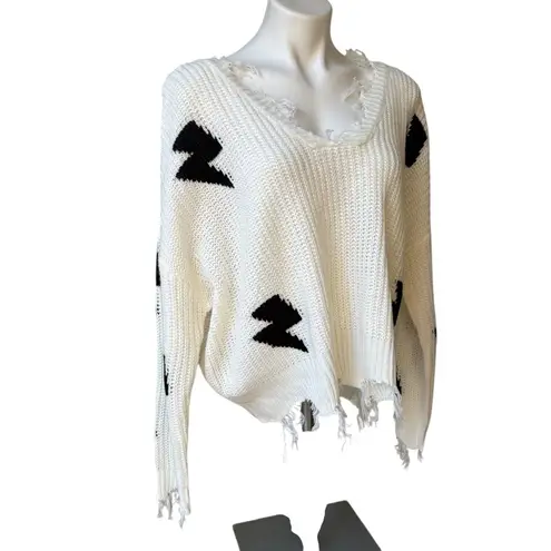 NWT, Just Polly White Juniors' Lightning Destructed V thumbnail 4