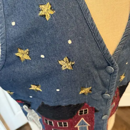 Paul Harris VTG Vest Women’s Med Winter Snowman Cardinal Birds Artsy Grandmacore