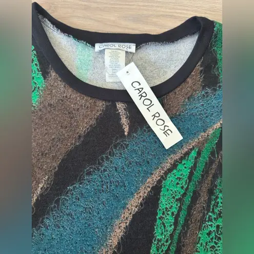 Carol Rose Vintage  Green and Brown Abstract Top