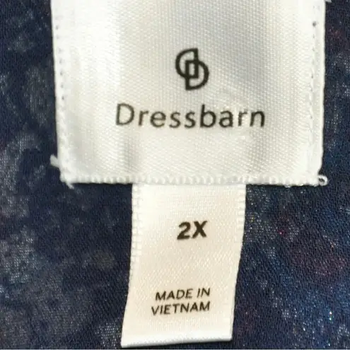 Dress Barn  Multicolor Paisley Floral Colorful Bohemian Long Puffy Sleeves Size 2X