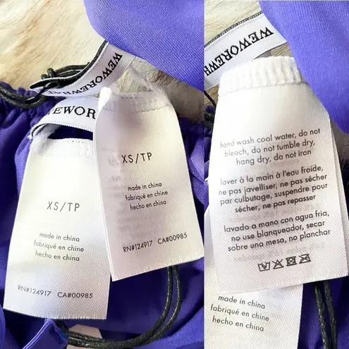 We Wore What Ruched Bandeau Bikini Sapphire Blue XS NWT