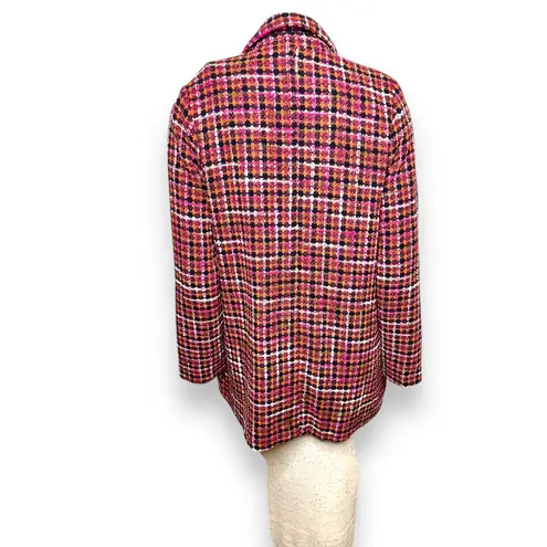 Aura | Red Dress Boutique Tweed Pink Orange Blazer Pearl Buttons Gold Accents