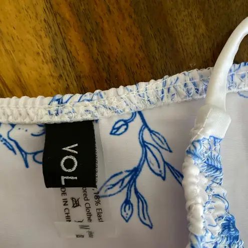 Volafa Blue and White Floral Bikini Set Size Midium Size M