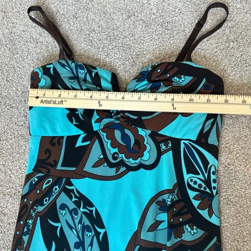 Snap Women's Blue Brown Black Sleeveless Y2K Dress Medium