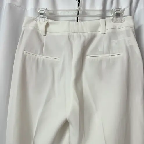 Mango NWOT  Solid White High Rise Trousers Cropped Dress Pants Size Small