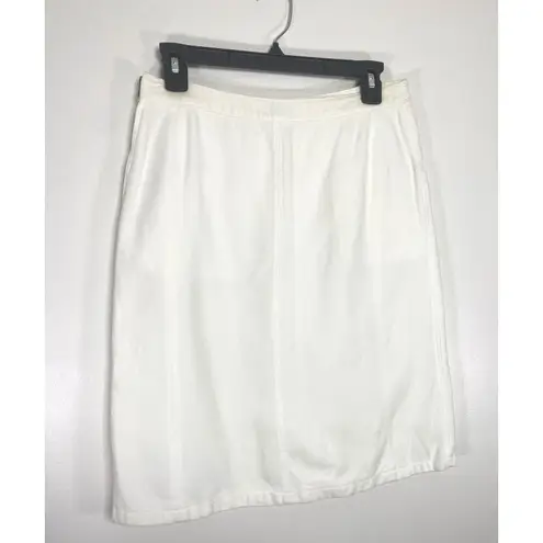 Dries Van Noten White Cotton‑Linen Pleated A‑Line Skirt Elegant Summer Sz 36 (S)