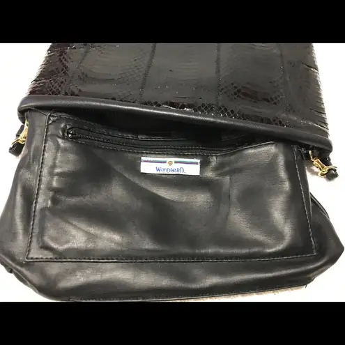 Black Woodward crock embossed Shoulder bag