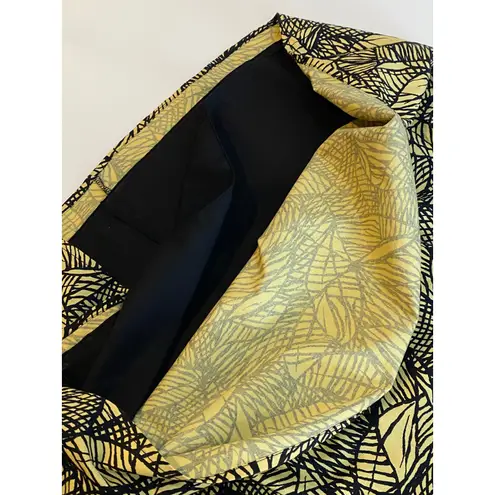 Anthropologie Weston Wear Yellow Black Emerging Leaves Sleeveless Dress Size 4