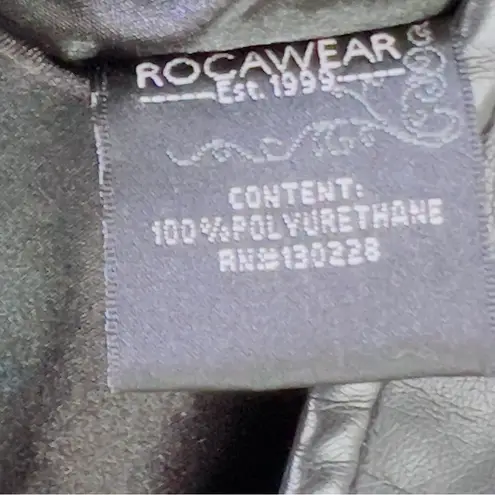 Rocawear Vintage XL Black Buttery Soft Faux Leather W/ROC Zipper Pulls & pockets