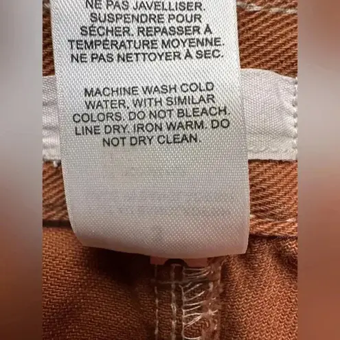 Garage  high rise brown with white top stitch carpenter pants