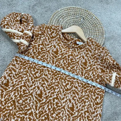 NWT VOY Women’s 3/4 Balloon Sleeve Printed Crop Top Boho in Orange White S