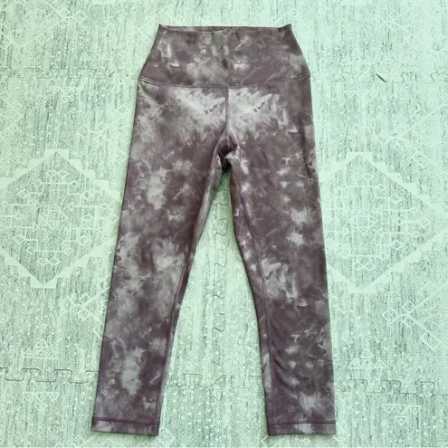 90 Degree by Reflex Ankle Cut Tie Dye Mauve High Waisted Athletic Legging Size S Purple