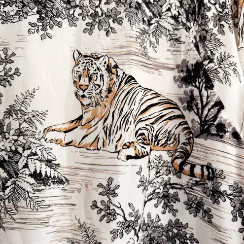 Antigel Lise Charmel Tiger Jungle Print Lightweight Bomber Jacket Black Gold M/L Size undefined