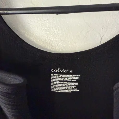 Colsie Bodysuit Womens Medium Black Ribbed Stretch Sleeveless One Piece