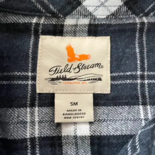 Field & Stream Black White Plaid Flannel Size Small