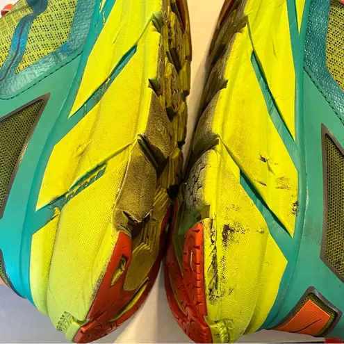 Hoka One One Womens Size 9 Shoes Clifton 1 Athletic Aqua Coral *FLAWED THRASHED