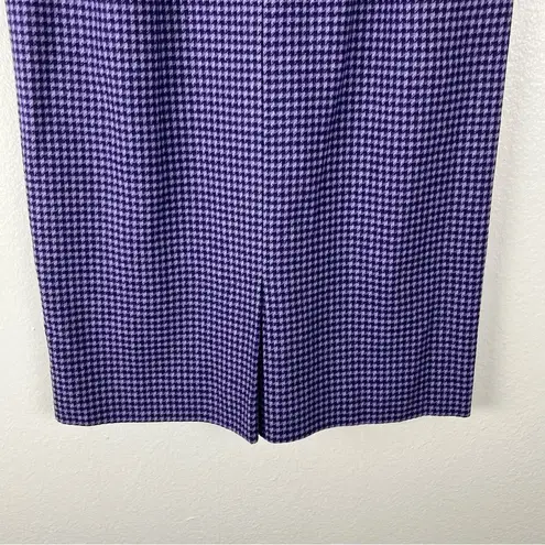 Pendleton  100% Virgin Wool Purple Houndstooth Plaid Pockets Lined Skirt, Size 8