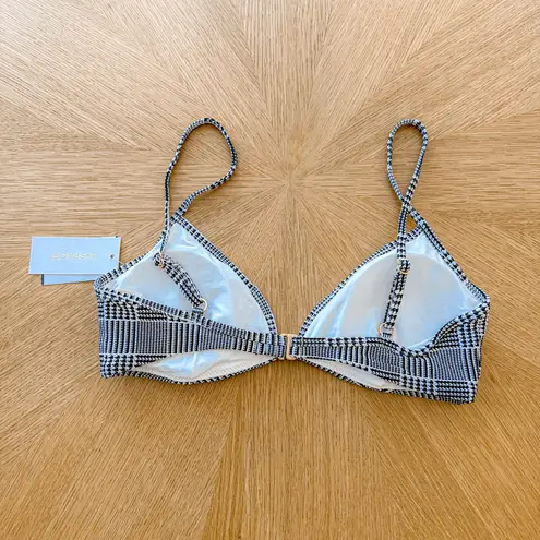 L Space Bikini Top Womens Sz Large Black White Helena Houndstooth Underwired NWT