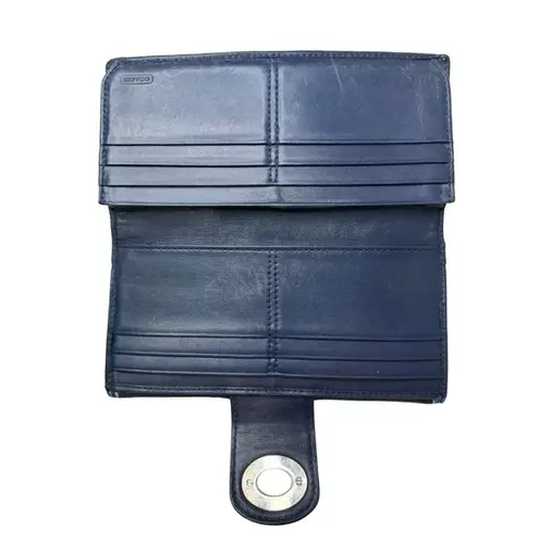 Coach  Vintage Y2K Navy‎ Leather Contrast Stitch Full Sized Wallet