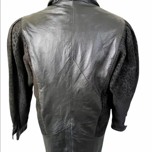 wilson's leather Y2k VTG  mid length leather jacket biker moto grunge vampy goth S