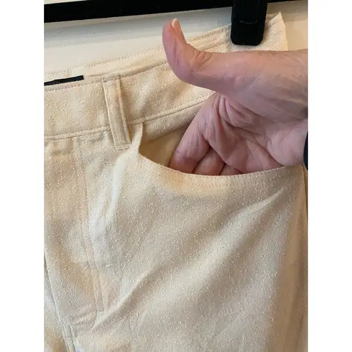 Club Monaco Wide Leg Cropped Pants Women's Sz 6 Ivory High-Waisted Cotton Blend