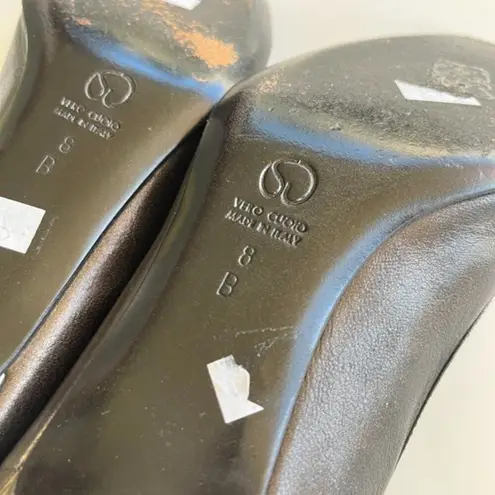 St. John Made in Italy Bronze Metallic Kitten Heel Pumps Bow Womens Size 8B Shoe