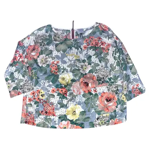 HD in Paris Anthropologie Bloomfield Floral Tee Blouse with Pockets Size L