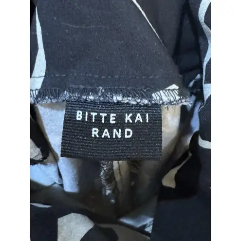 BITTE KAI RAND Abstract Black Size XS Fold Over Waist Stretch Leggings Women