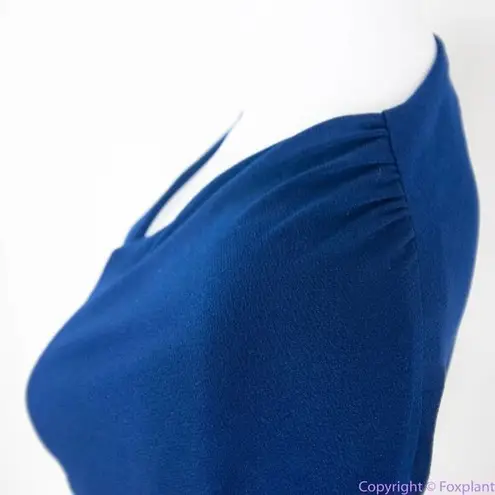 Leota USA-made blue yellow dolman sleeve wrap dress, size 3L