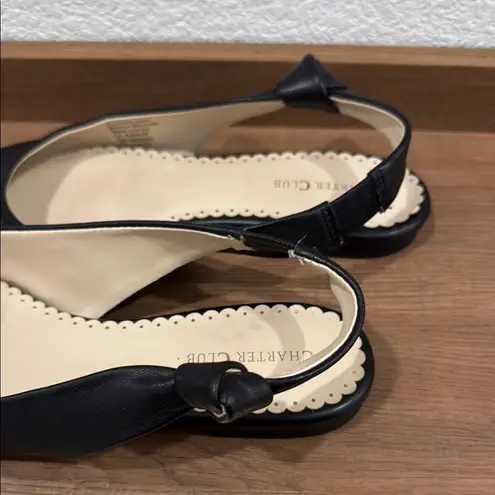 Charter Club Black Flats Minimalist Pointed-Toe Design