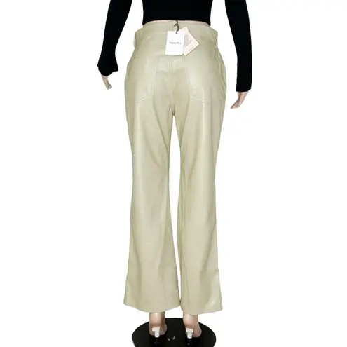 NANUSHKA Zoey Vegan Leather Cropped Flare Trousers, Pebble, Large