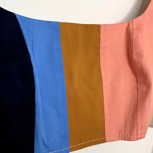 STAUD Wells cropped striped cotton-blend poplin top Women’s 00