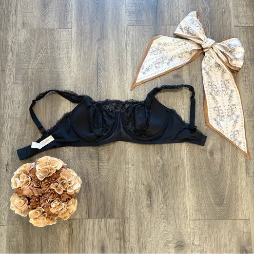 Bare Necessities Black Lace Cami Underwire Push Up Bra Sz 32