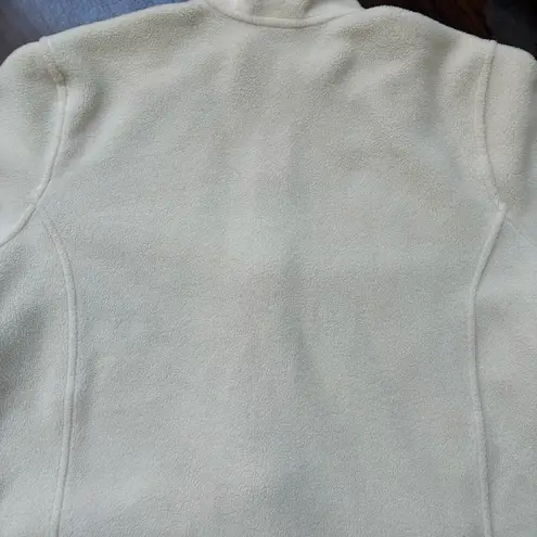 L.L. Bean Jacket Zip Up Fleece Mock Neck Cream Women's Size Medium